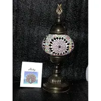 Halay Handgemaakte Turkse sfeerlamp, meerkleurig, met kleurrijk mozaïek, als nachtlampje. Oosterse sprookjeslamp voor op tafel