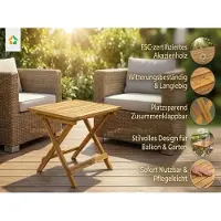 Prestige Home Living Outdoor Akaziahouten tuintafel, inklapbaar, bijzettafeltje, 46 cm,gecertificeerd