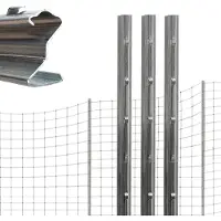Baumarktplus TRUTZHOLM - Z-profiel Afrasteringspaal Set van 20 - 150 cm - 1,5 mm Dik - Thermisch Verzinkt - Gestanste Haken - Bosprofiel Paal