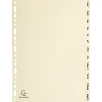 Exacompta 10x Tabbladen in karton 155g - 12 tabs - januari/december - A4 - Ivoor - 1212E
