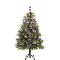 vidaXL Kunstmatige Scharnierende Kerstboom met Kegels Groen 120 cm