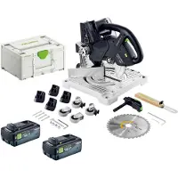 Festool SYMC 70 EB-Basic accu-profielzaag 36 V (2 x 18 V) 216 mm + 2x accu 8,0 Ah + Systainer - zonder oplader