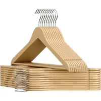Songmics - Kledinghangers - Houten Kledinghangers Set van 30 - Ruimtebesparend - 360° Draaibare Haak