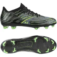 Under Armour Shadow Elite 4 Mach Gras Voetbalschoenen (FG) Zwart Metallic Black Neongroen