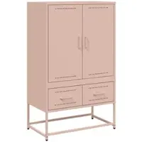 vidaXL Hoge kast 68x39x111,5 cm koudgewalst staal roze