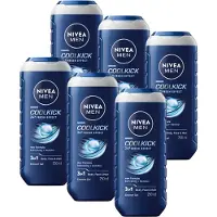 Nivea MEN Cool Kick Douchegel - 3-in-1 Shower Gel Met Verfrissende Menthol - Shampoo - Voordeelverpakking - 6 x 250 ml