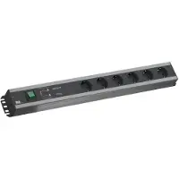 Bachmann stekkerdoos 6x geaard contact, volledige apparaatbeveiliging, met schakelaar, 2 m