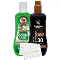 Australian Gold - SPF 30 Spraygel met bronzer + Soothing Aloë + 2 Verfrissingsdoekjes