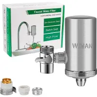 Merkloos Waterafvoerkraanfilter, met 2 instelbare waterafvoormodi, 360 graden draaibaar, met een uitneembaar filterelement, en met 3 aansluitmaten voor waterkranen van 15-23 mm