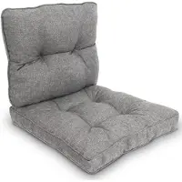 Beautissu Set Outdoor Lounge Kussens Buiten – Zitkussen 70x70 cm & Rugkussen 70x40 cm – Vuil- en Waterafstotend Loungekussen voor Tuinmeubelen en Rotan Lichtgrijs – BeauFlair