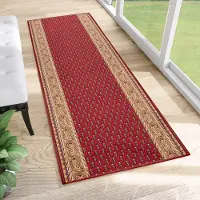 Tapiso Tapijtloper Antislip – Klassiek Perzisch Oosters Rood – Gangloper Keukenloper Rubber Onderkant Maat- 67x1000