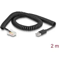 DeLOCK RJ50 to USB 2.0 Type-A Coiled Cable 2 m