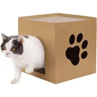 OEM Kartonnen mandje voor kittens - 30x30x30 cm - Geschikt voor huisdieren en kleine dieren - Wit