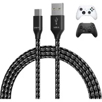 MMOBIEL USB-C Kabel voor Xbox 3m USB-A naar Type-C [2 Stuks] van – Snellader USB Kabel voor Xbox Controllers 18W 480Mbps – Nylon Gevlochten Controller Opladerkabel – Gaming Accessoires – Wit/Zwart
