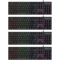 HAC24 4x RGB LED Gaming-toetsenbord, zwart, USB, verlicht, Duits toetsenbordindeling (QWERTZ)