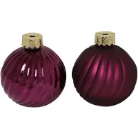 Countryfield kerstbal vaas paars glas decoratie Ø10cm Stripe.