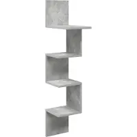 vidaXL Wandplank Muurmontage Betongrijs 32 x 21 x 107 cm Bewerkt hout