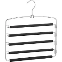 Songmics - Kledinghangers - Kledinghangers Set van 3 - Metalen Broekhangers - Antislip Bekleding - Ruimtebesparend