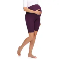 Merry Style Be Mammy MS-MS10-299-LE Dames Zwangerschapsleggings Leggings - Sport - Vrijetijdsbroek - Kort - Katoen - Sporbroek - Yogabroek - Pruim - S