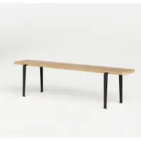 TIPTOE Lou Wood Bank 170 x 30 cm | Graphite Black - Natural oak