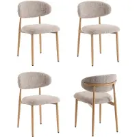 Furnihaus Eetkamerstoelen Celia Taupe Naturel Santi Set van 4