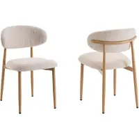 Furnihaus Eetkamerstoelen Celia Beige Naturel Santi Set van 2