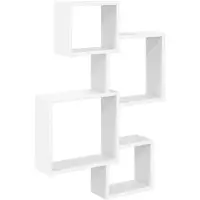 vidaXL Wand Kubus Planken Muurmontage Wit 64 x 13,5 x 91,5 cm