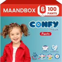 Confy Premium Pants - Luierbroekjes Maat 6 (15+kg) - 100 Luierbroekjes - Maandbox