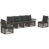 vidaXL Tuinbank Set 6 st Grijs poly rattan