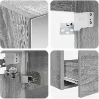 vidaXL Badkamermeubel Set 5 st Grijs Sonoma Bewerkt hout en glas