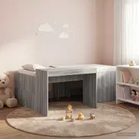 Prolenta Maison Exclusive - Hoogslaper met bureau voor kinderen, grijs Sonoma, 80 x 200 cm