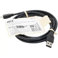 ACT USB A Male USB-kabel USB Mini B Male SB2412 Zwart 1,8 m