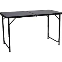 Abbey camp Campingtafel 120x60 cm Opvouwbaar - Verstelbaar 54-69 cm - Grijs