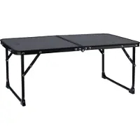 Abbey camp Campingtafel 64x42 cm Compact & Opvouwbaar - hoogte 28 cm - Grijs