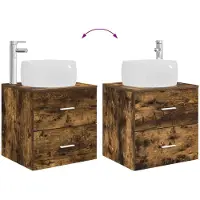 vidaXL Badkamermeubel Set 2 st Gerookt eiken Bewerkt hout