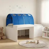 Prolenta Maison Exclusive - Stapelbed met bureau voor kinderen, 3 stuks, wit en blauw