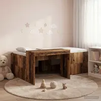 Prolenta Maison Exclusive - Stapelbed met bureau voor kinderen, gemaakt van gerecycled hout, afmetingen 100 x 200 cm