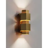 HiPP Wandlamp Simar Vijfhoek PVD Messing 3000K Dimbaar IP44