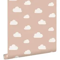 ESTAhome behang wolkjes terracotta roze - 53 cm x 10.05 m - 139486