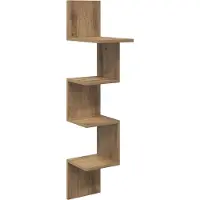 vidaXL Wandplank Muurmontage Artisanaal eiken 32 x 21 x 107 cm