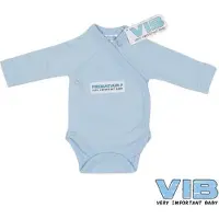 Vib - Rompertje Prematuur Luxe Katoen - Blauw - Babykleertjes - romper - rompertjes - rompertjes met tekst - baby cadeau - baby aankondiging - overslagromper