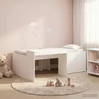 Prolenta Maison Exclusive - Hoogslaper met bureau voor kinderen, wit, 100 x 200 cm