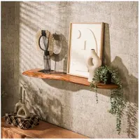 Meubelplaats Wandplank 120 organic - Massief acacia naturel