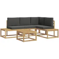 vidaXL Buiten bank set 5 st 4-zits Polyester Wit en antracietkleurig