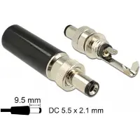 DeLOCK -connector DC 5,5 x 2,1 mm met lengte 9,5 mm holle connector - D