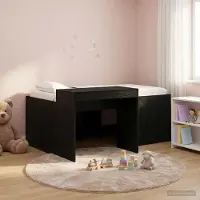 Prolenta Maison Exclusive - Stapelbed met bureau voor kinderen, zwart, 80 x 160 cm