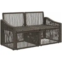 vidaXL Tuin Sofa 2-Aantal zitplaatsen Grijs poly rattan