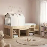 Prolenta Maison Exclusive - Slaaptunnel voor kinderbedden, 2 stuks, wit, polyester
