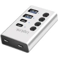 Logilink UA0446 UA0446 USB-hub 2 + 2 poorten USB-A, USB-C USB 3.2 Gen1 5 GBit/s Aluminium