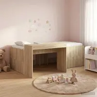 Prolenta Maison Exclusive - Stapelbed met bureau voor kinderen, Sonoma-eiken fineer